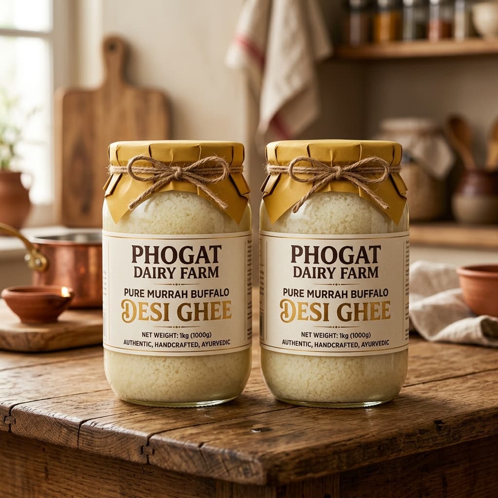 Phogat Murrah Buffalo Ghee — 2kg Family Combo